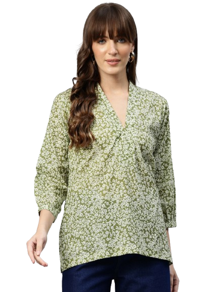 One Femme Women's Ikat Printed Top