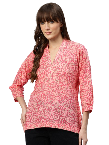 One Femme Women's Ikat Printed Top